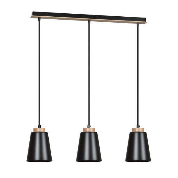 Bolero 3-light pendant lamp, black