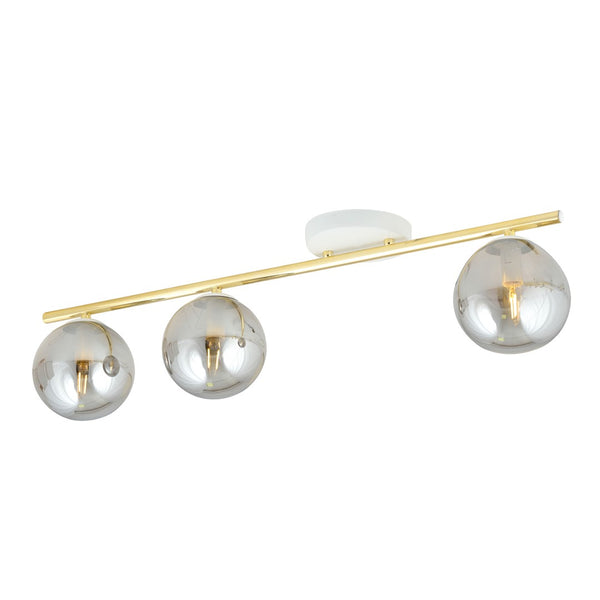 Monza 3-light ceiling light white, graphite glass