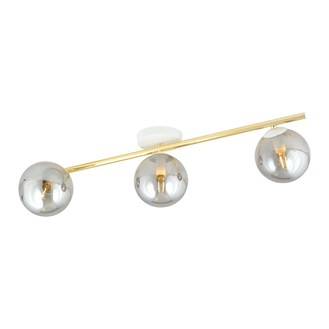 Splendi 3-light ceiling lamp white, graphite glass