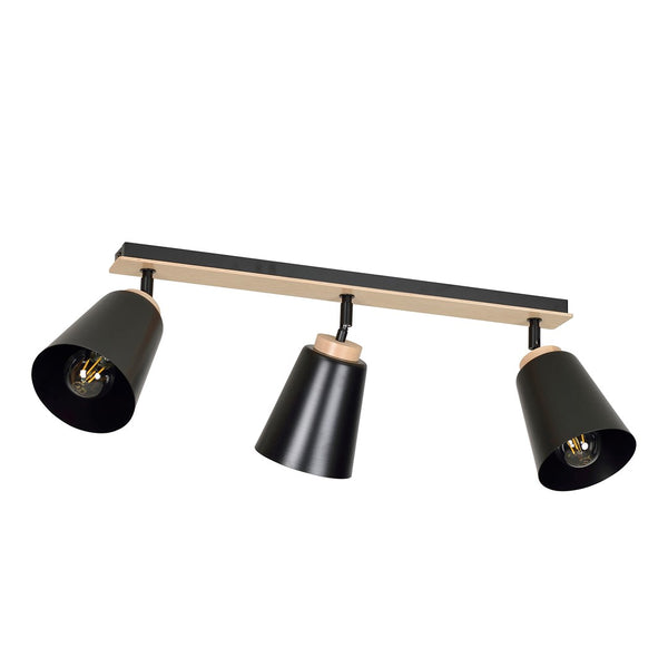 3-light black Atlas spotlight