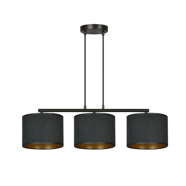 Hilde 3-light black pendant lamp