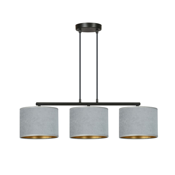 Hilde 3-light black and grey pendant light