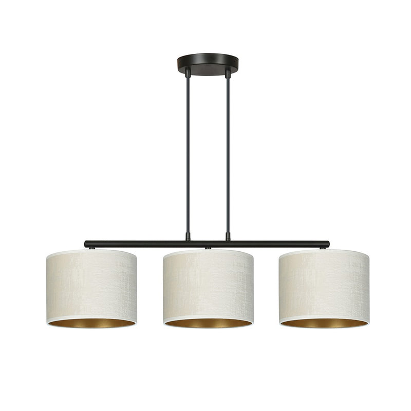 Hilde 3-light black and white pendant light