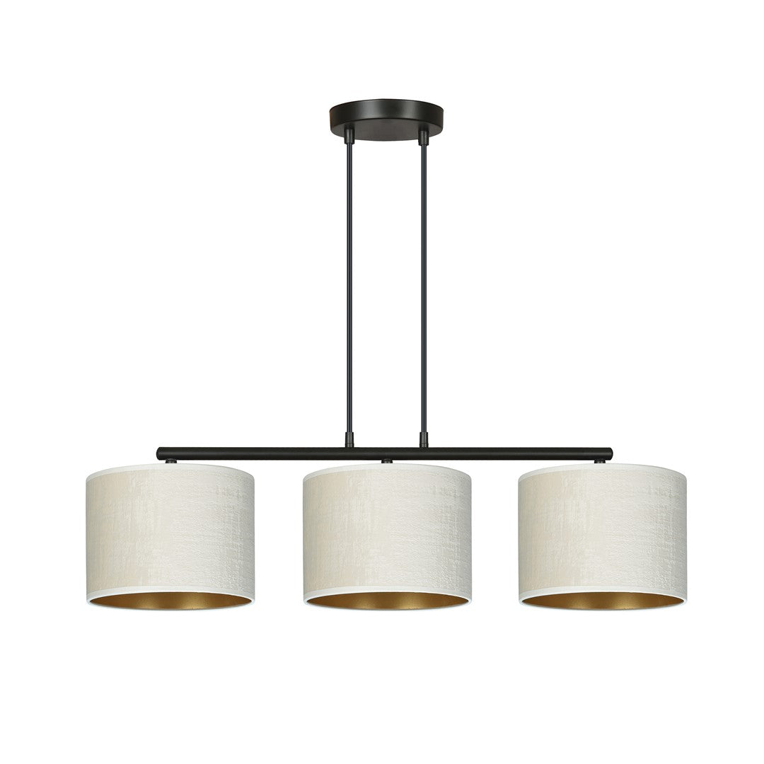 Hilde 3-light black and white pendant light