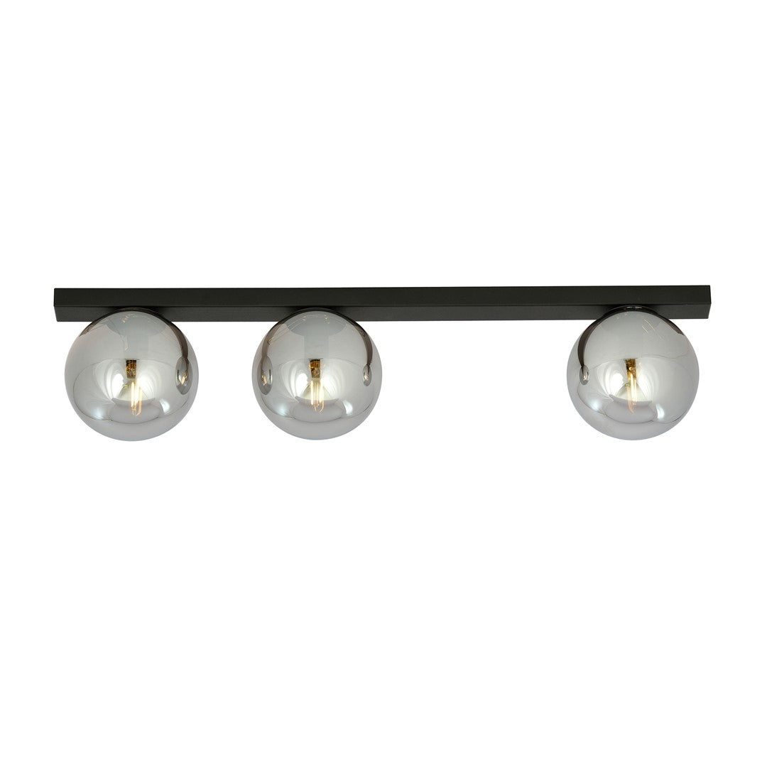 Fit 3-light ceiling light black, graphite glass