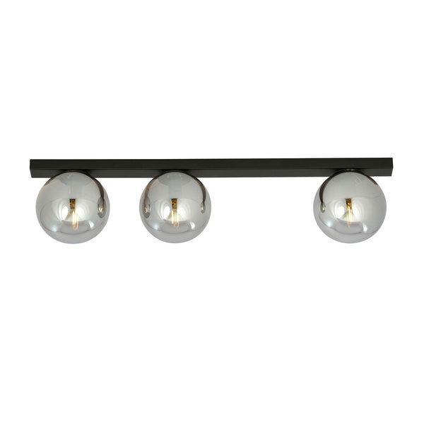 Fit 3-light ceiling light black, graphite glass