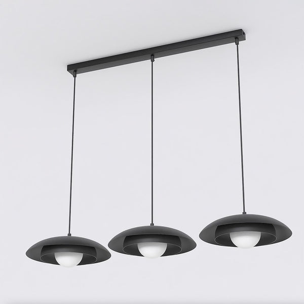 Skin 3-light black pendant light