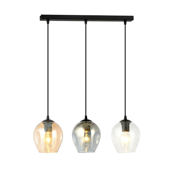 Istar 3-light pendant, black, mix