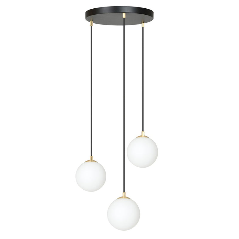 Royal 3-light black pendant light