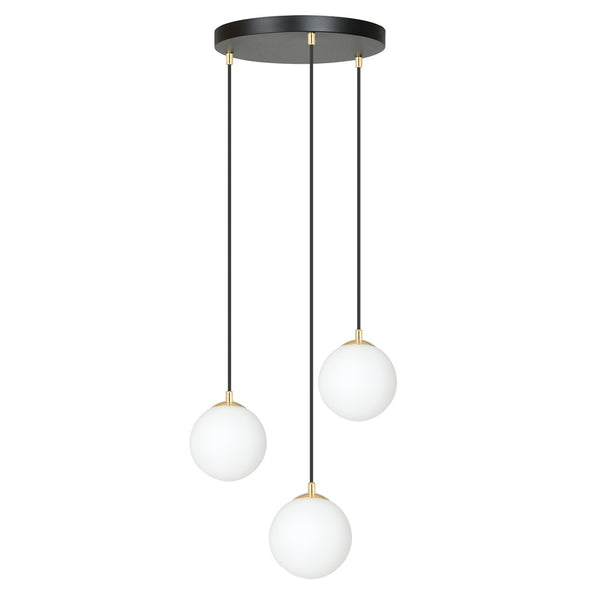 Royal 3-light black pendant light