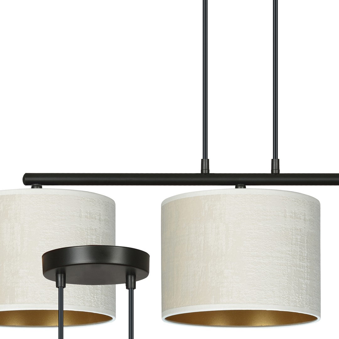 Hilde 3-light black and white pendant light