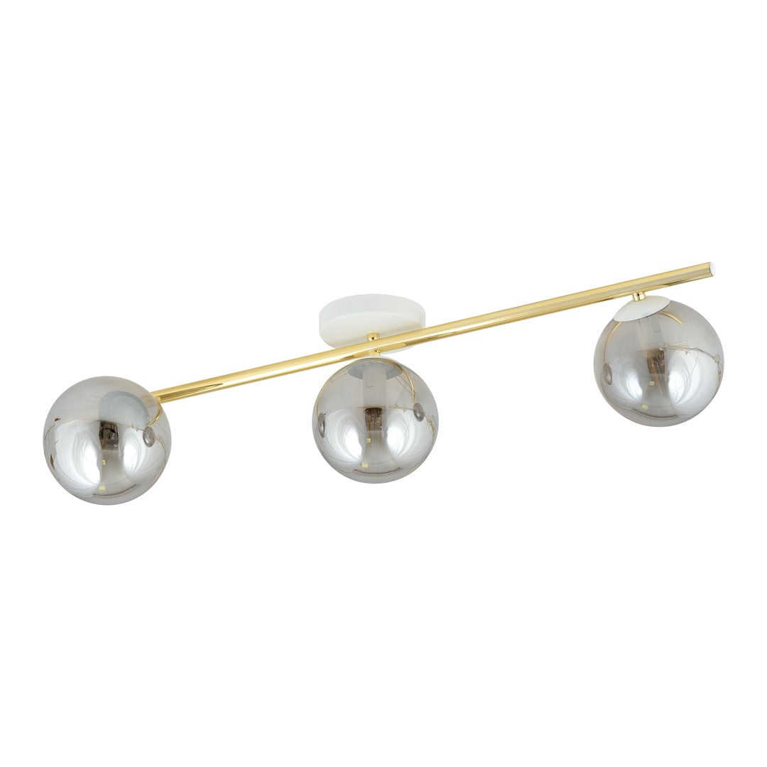 Splendi 3-light ceiling lamp white, graphite glass