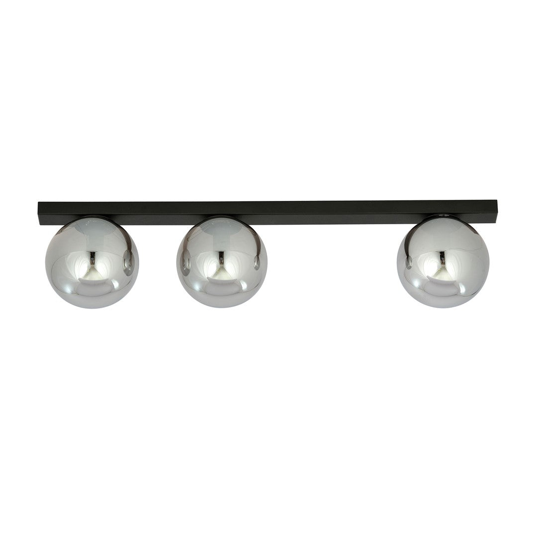 Fit 3-light ceiling light black, graphite glass
