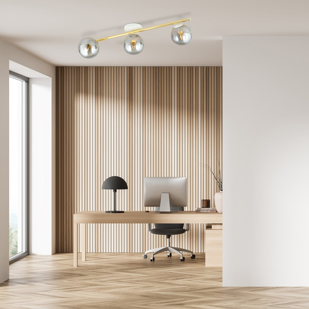 Splendi 3-light ceiling lamp white, graphite glass