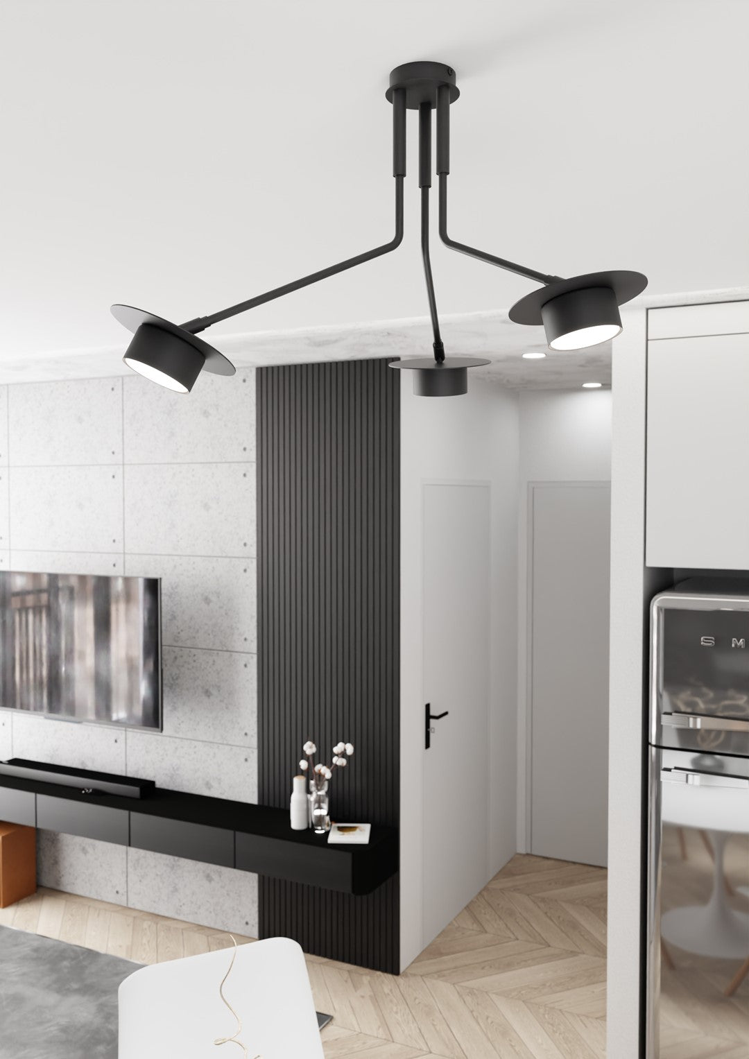 Mizu 3-light ceiling lamp black