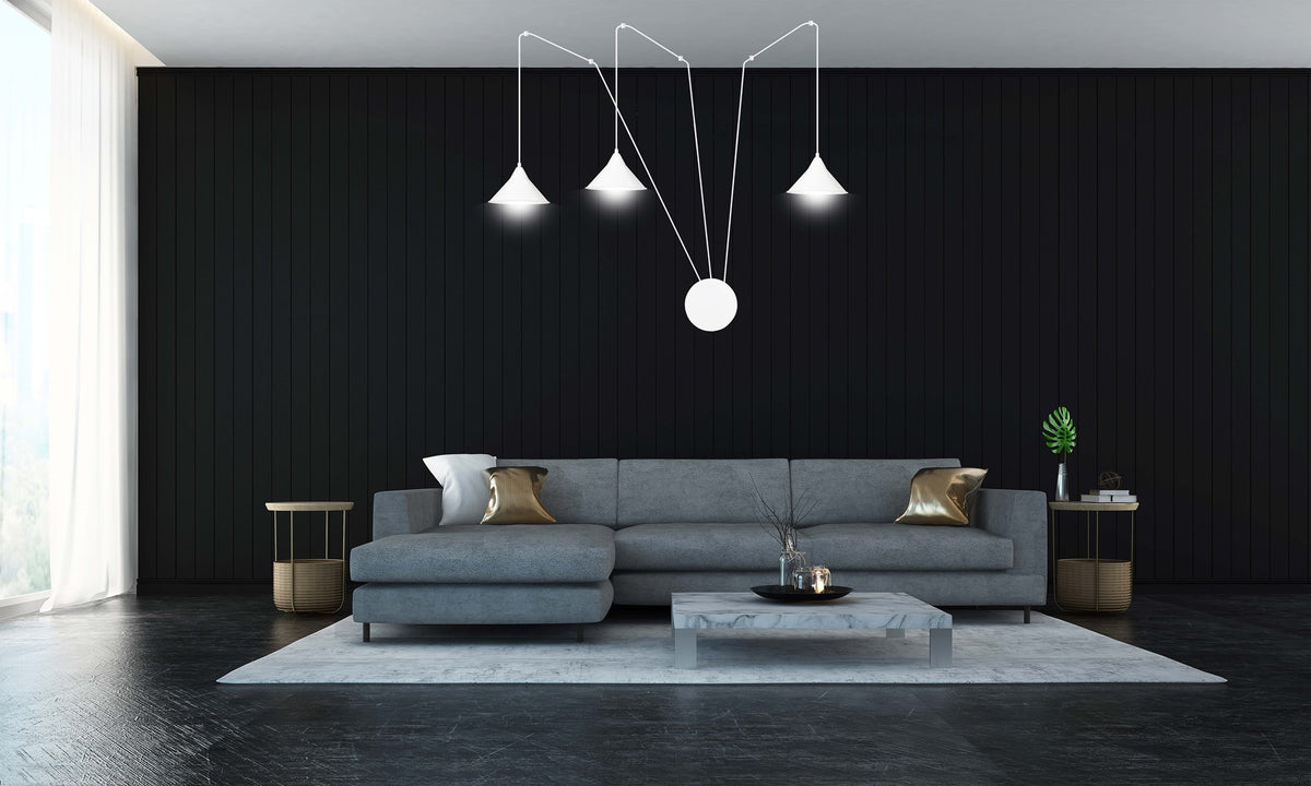 Abramo 3-light white pendant light