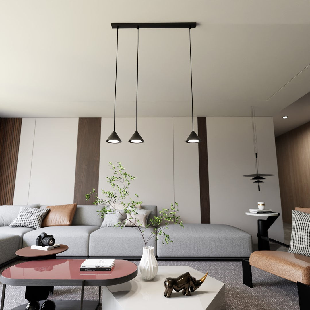 Elit 3-light black pendant light