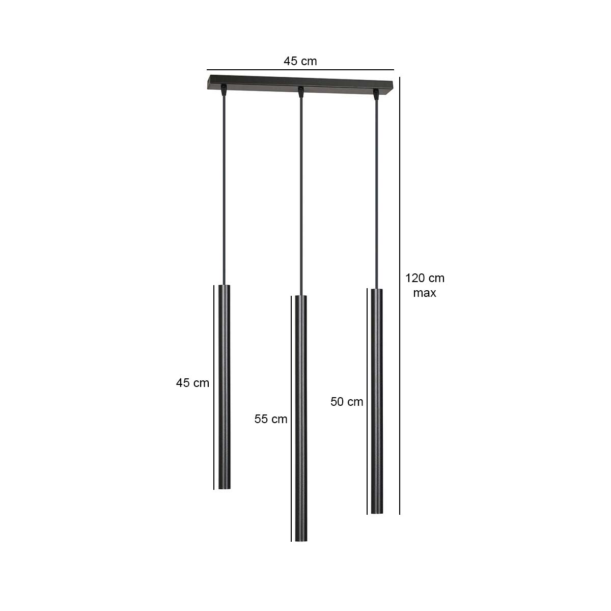 Selter 3-light black pendant light