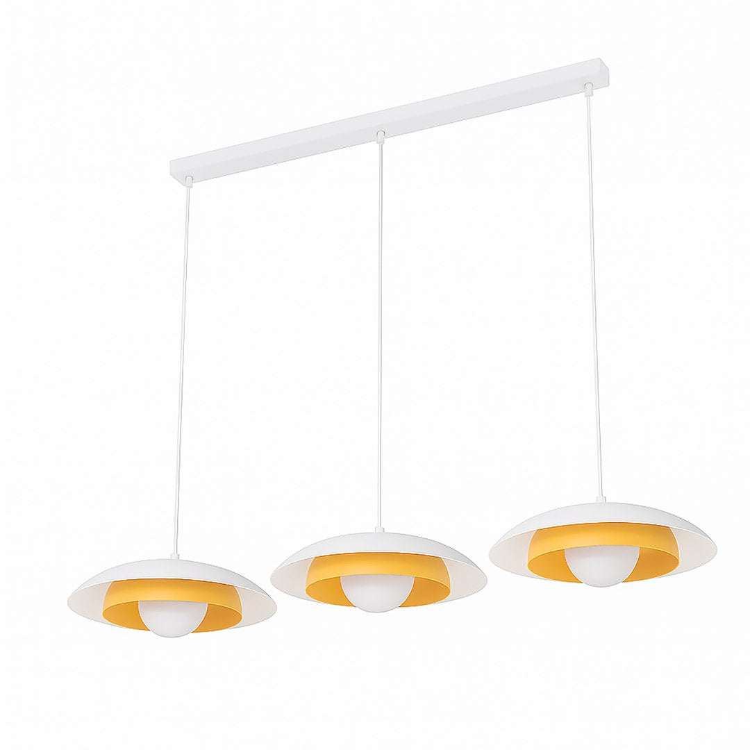 Skin 3-light pendant lamp, white and orange