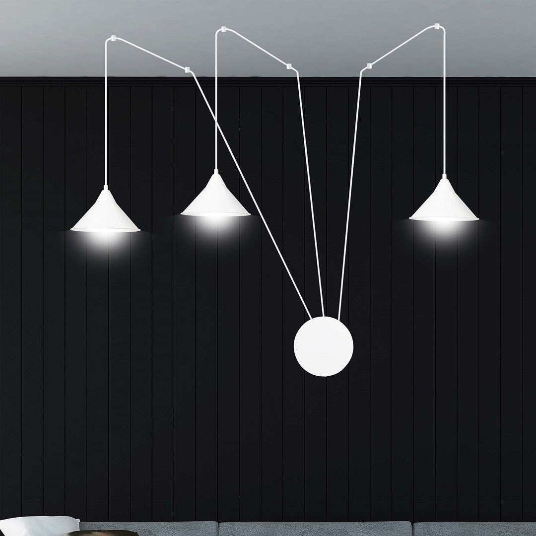 Abramo 3-light white pendant light
