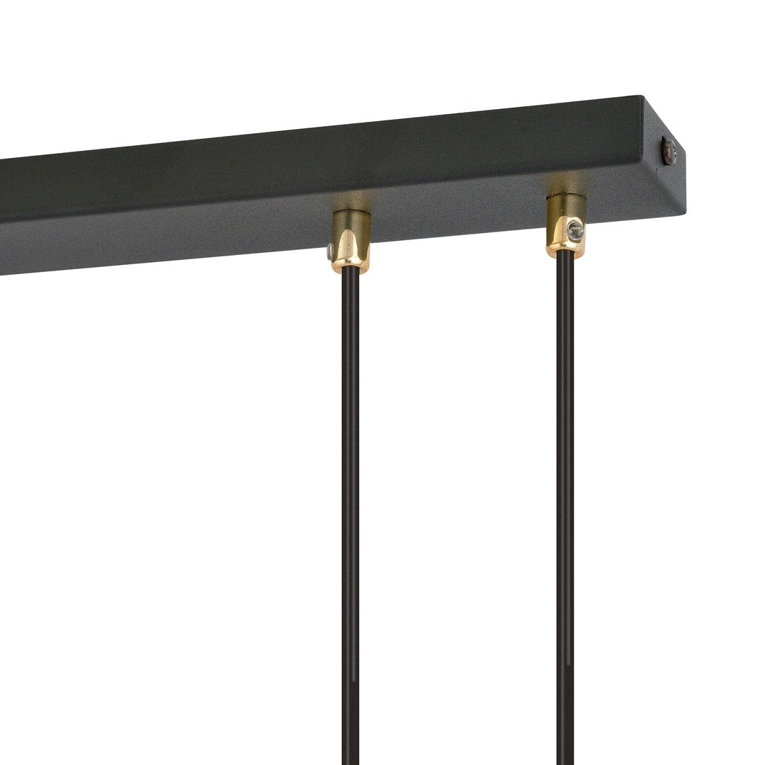 Glam 3-light pendant, black, opal glass