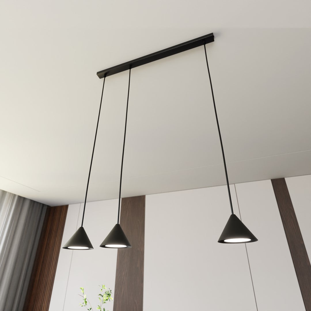 Elit 3-light black pendant light