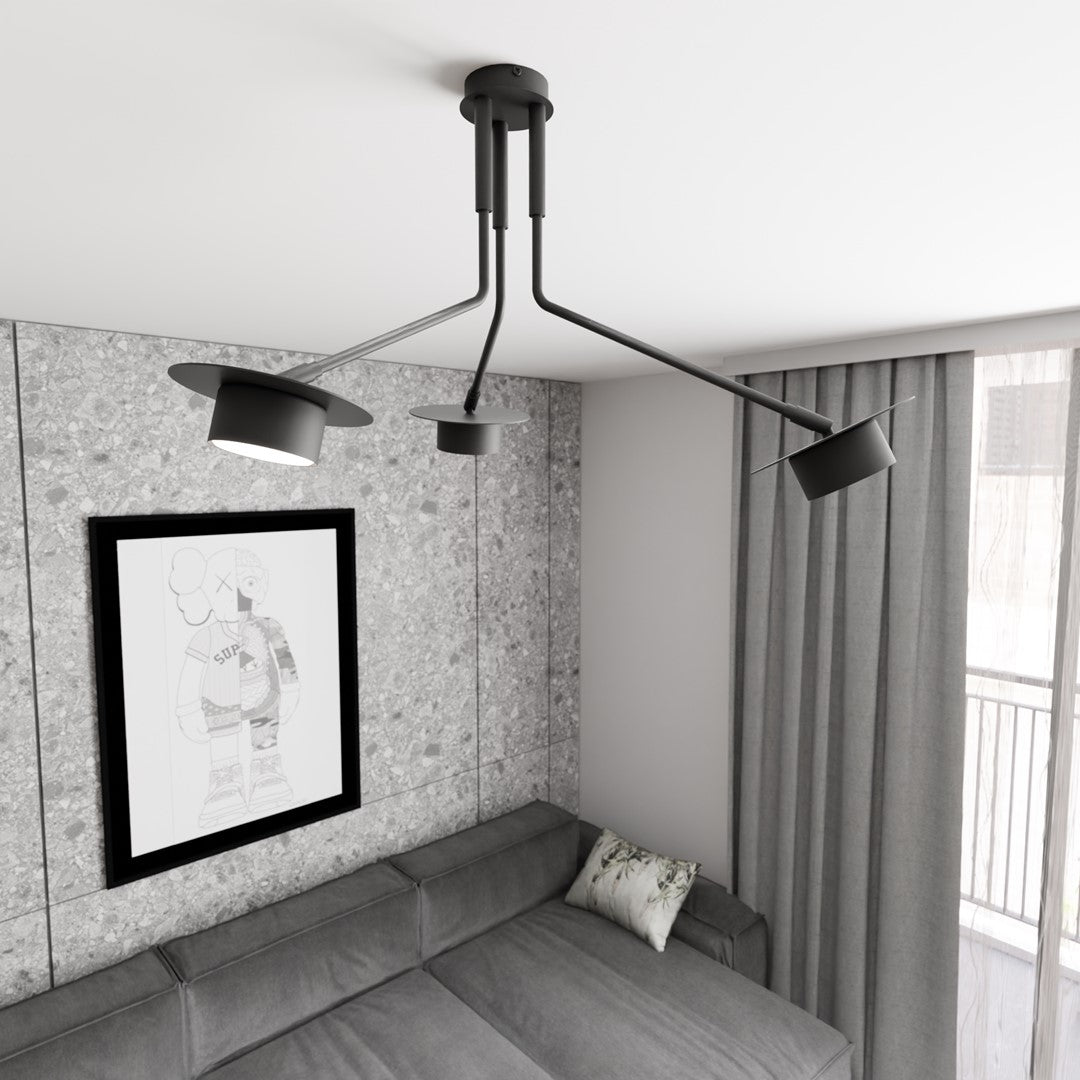 Mizu 3-light ceiling lamp black