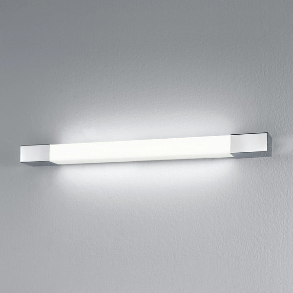 Applique murale LED DLS Supreme en acier, hauteur 4,2 cm, IP44, acier inoxydable poli, 3000 K, 10 W