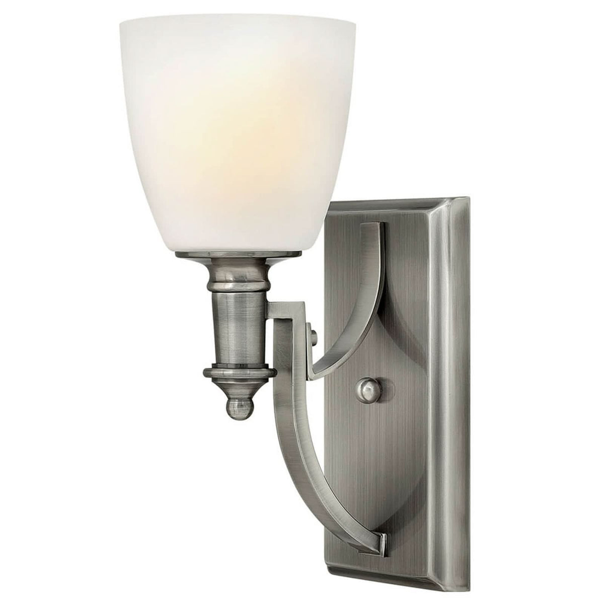 Applique murale Truman en verre, nickel et blanc, hauteur 32,5 cm