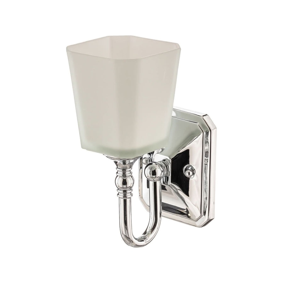 Applique murale Concord en verre, chromé et blanc, hauteur 25,7 cm, IP44