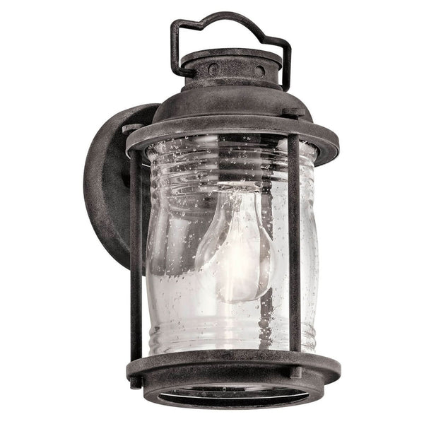 Applique d'extérieur Ashland Bay en verre, zinc et transparent, Ø 15,4 cm, IP44