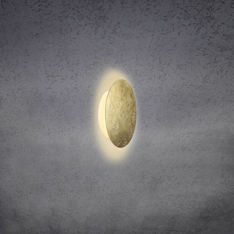 Applique murale LED Blade en aluminium, doré, Ø 18 cm