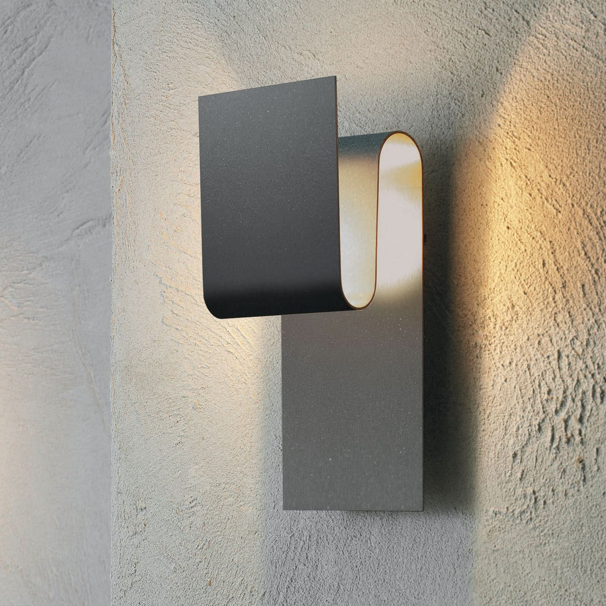 Applique murale Fold en aluminium, anthracite, hauteur 30 cm