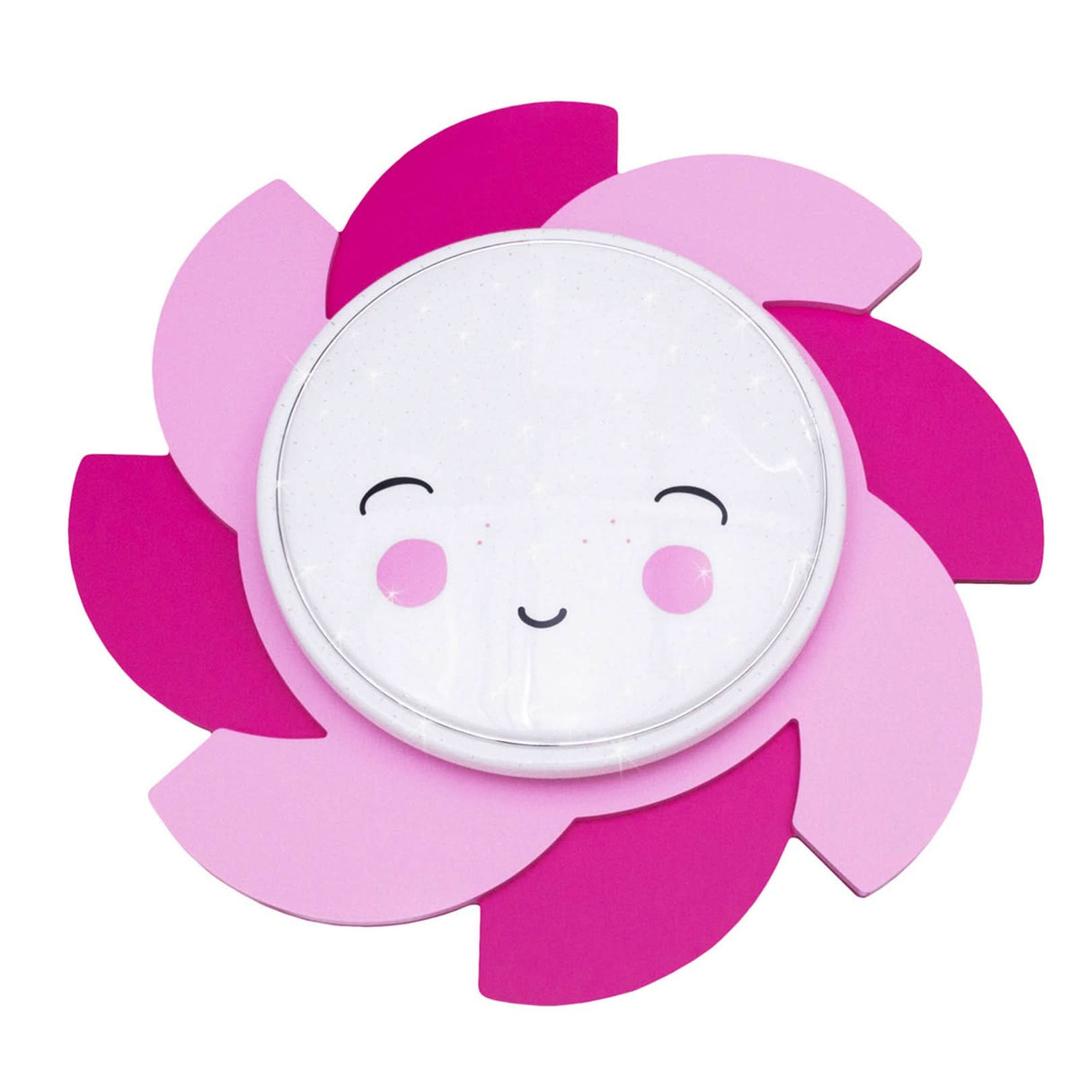 Applique murale LED Soleil Starlight Smile en bois, rose, Ø 60 cm