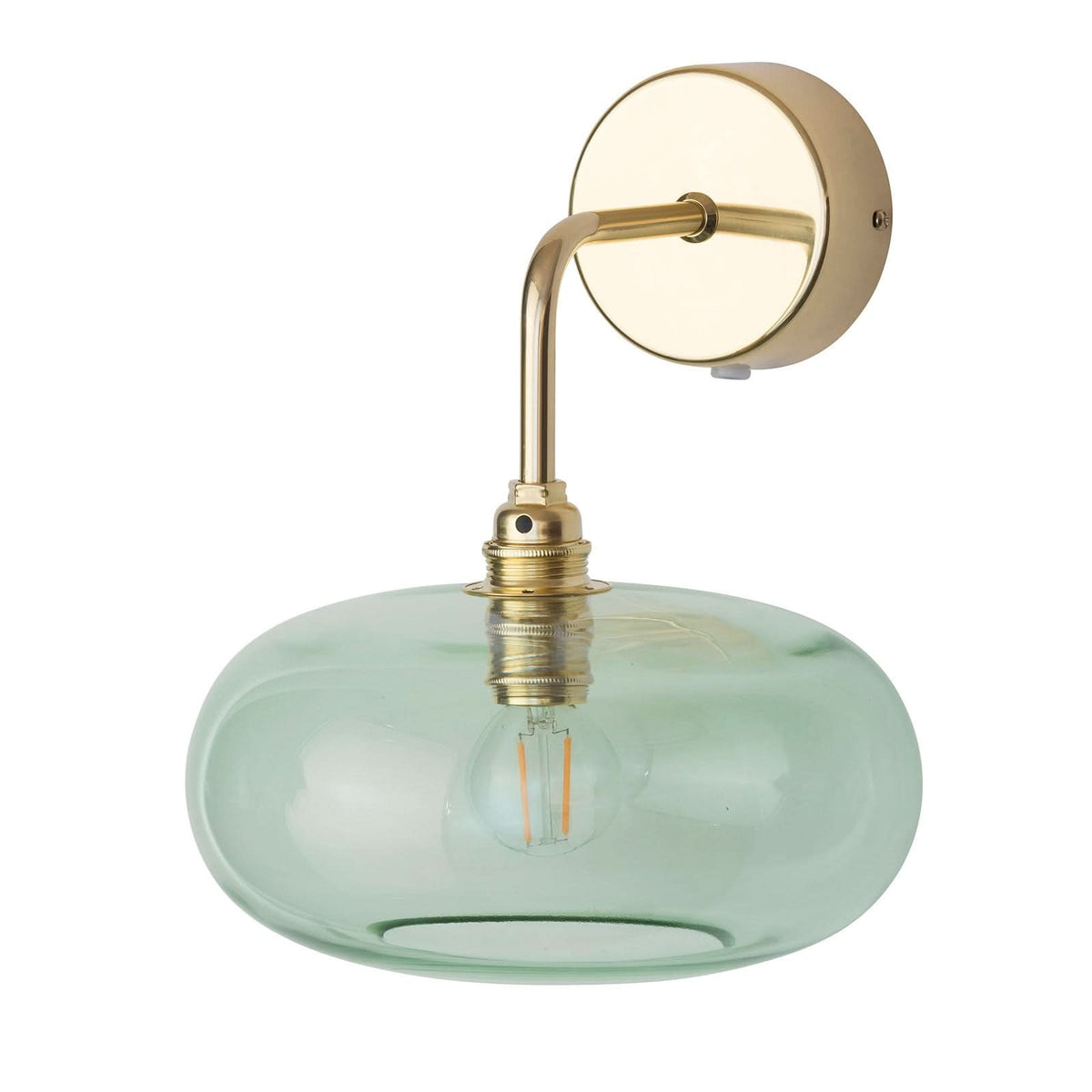 Applique murale Horizon en métal, doré et vert, Ø 21 cm