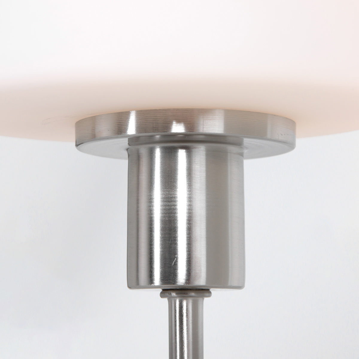 Ancilla 3100ST steel touch-controlled on/off table lamp with white opal glass