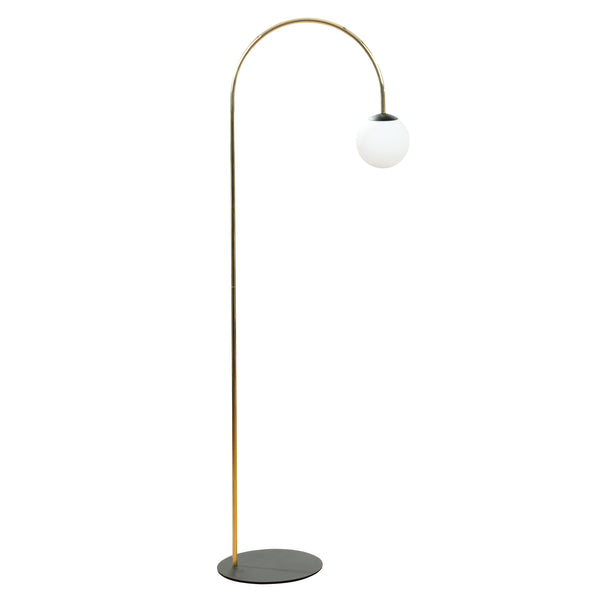 Lampadaire Bow doré et noir, verre
