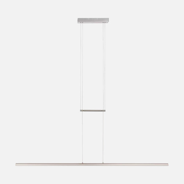 LED bar pendant light, brushed steel 150 cm with touch dimmer, dining room | Profilo