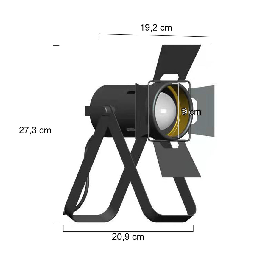 Carré 3380ZW table lamp – black industrial lamp with E27 base