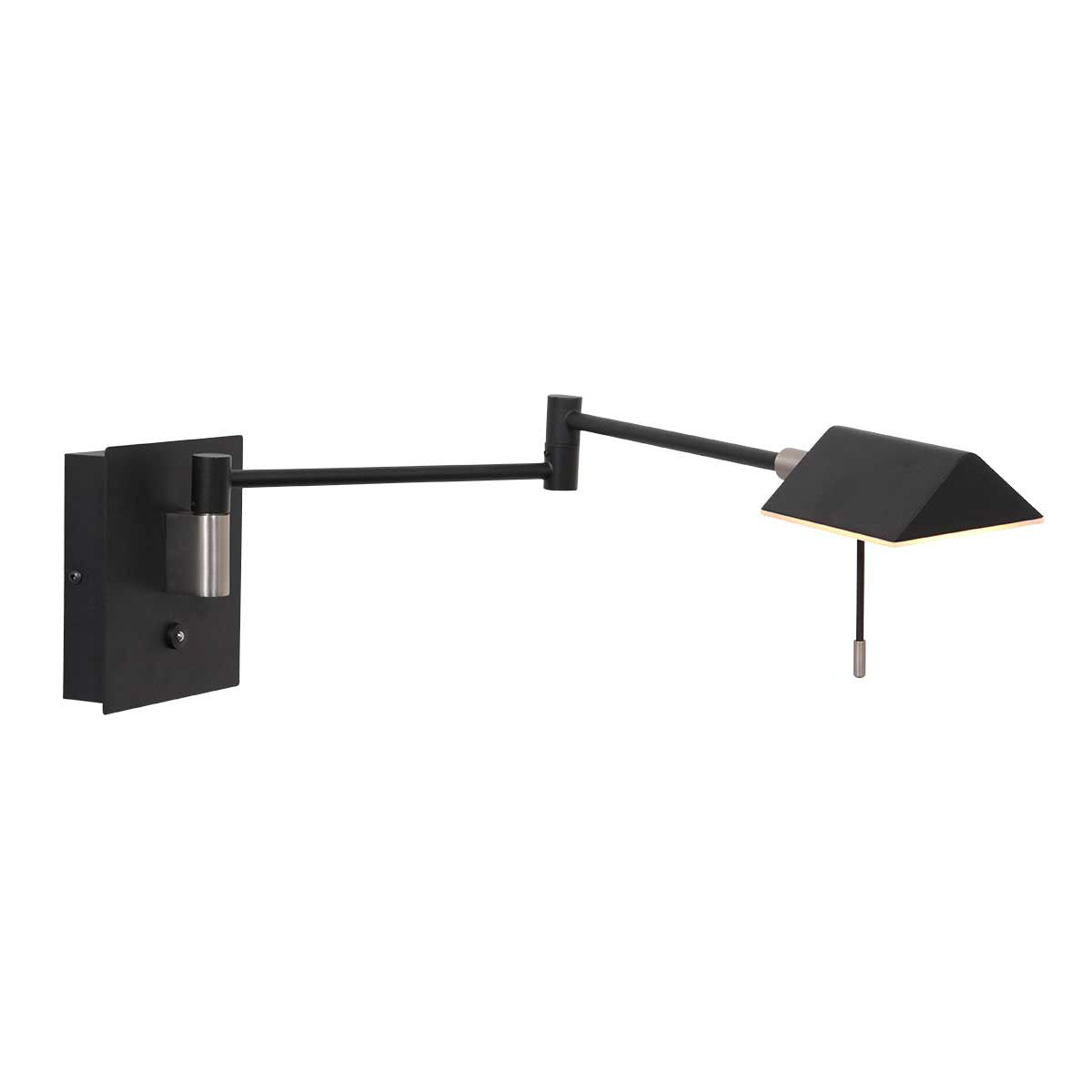 Retina 3402ZW black wall lamp with USB ports