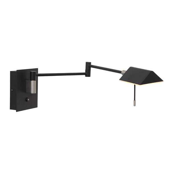 Retina 3402ZW black wall lamp with USB ports