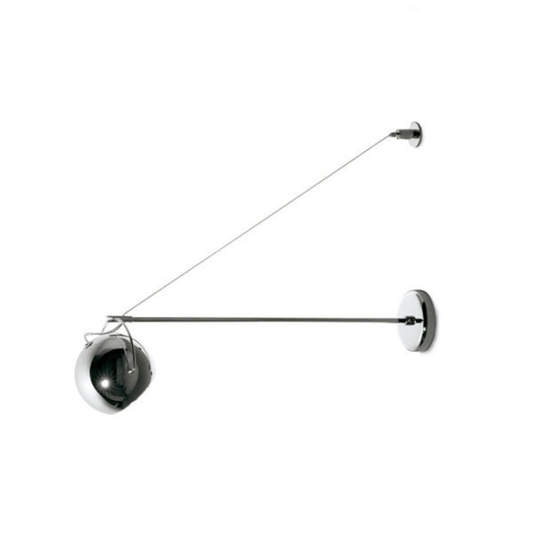 Applique murale Belle Beluga Steel en métal, chrome brillant, hauteur 11,6 cm