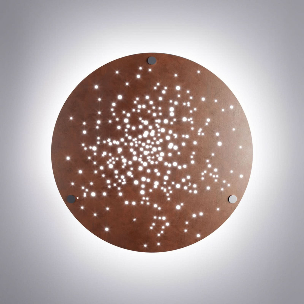 Applique murale LED Lens en métal, rouille, Ø 60 cm