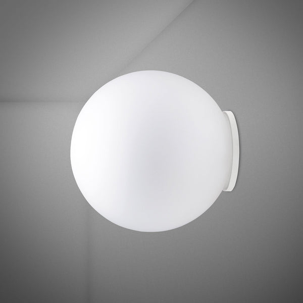 Applique murale Lumi Sfera en verre, blanc, Ø 35 cm