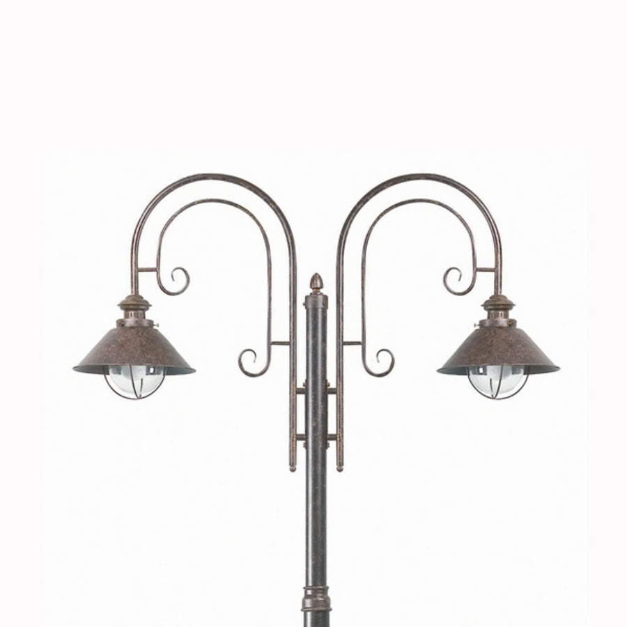 Lampadaire d'extérieur Magnifique Nautica en verre, marron et transparent, 2 lumières, hauteur 225 cm