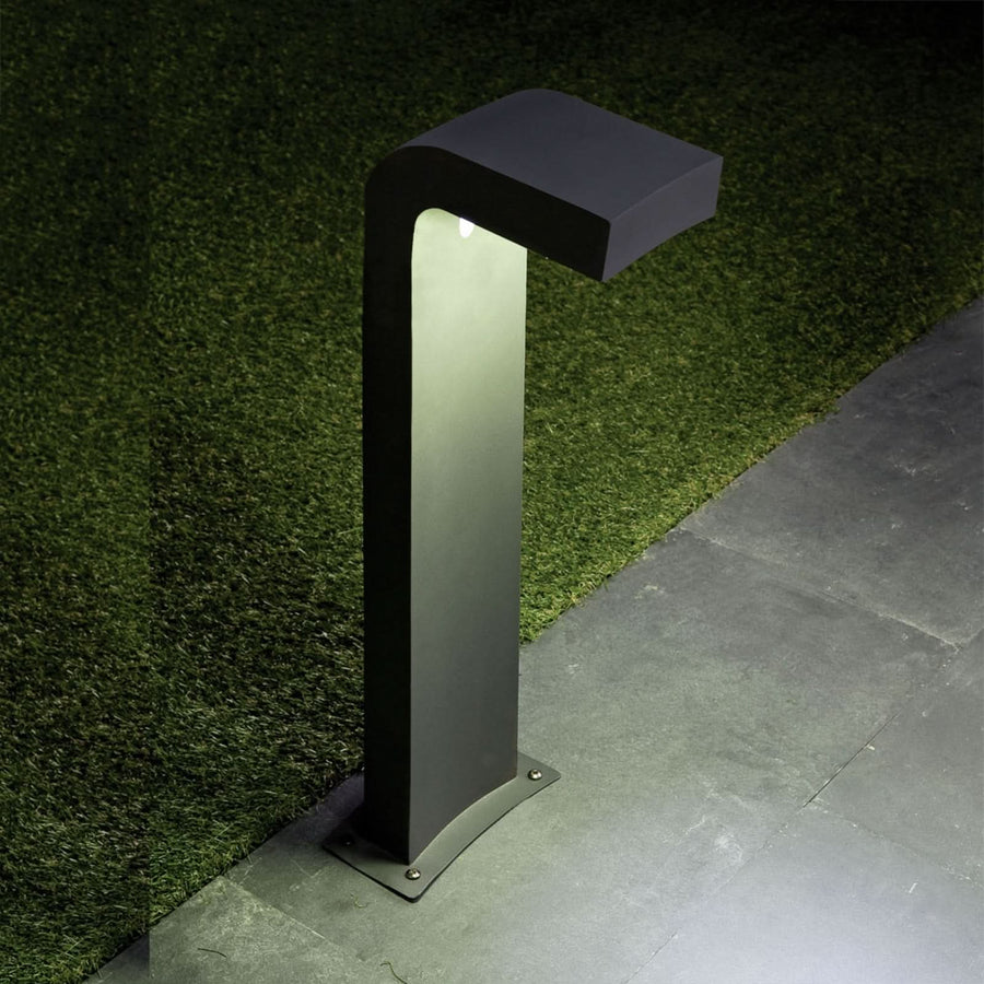 Borne lumineuse d'extérieur Klamp en aluminium, gris foncé et blanc, hauteur 66 cm, IP44