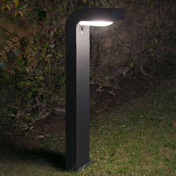 Borne lumineuse d'extérieur Klamp en aluminium, gris foncé et blanc, hauteur 66 cm, IP44