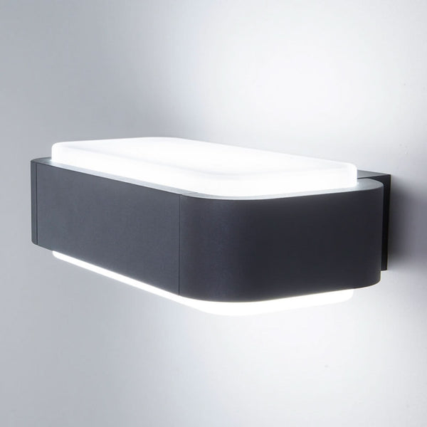 Applique d'extérieur LED Sticker IP65 en aluminium, gris foncé et blanc, hauteur 8,5 cm, IP65