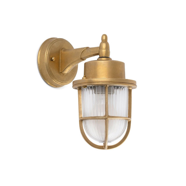 Applique d'extérieur Nahir en laiton, transparent, hauteur 23 cm, IP44