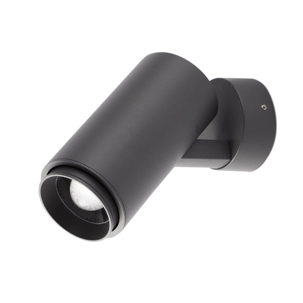 Applique d'extérieur LED Plom en aluminium, gris foncé, Ø 8 cm